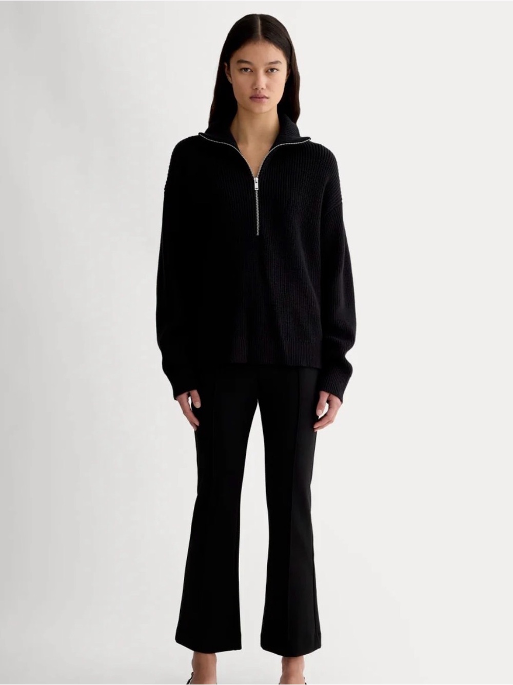 Everlane Black quarter zip sweater